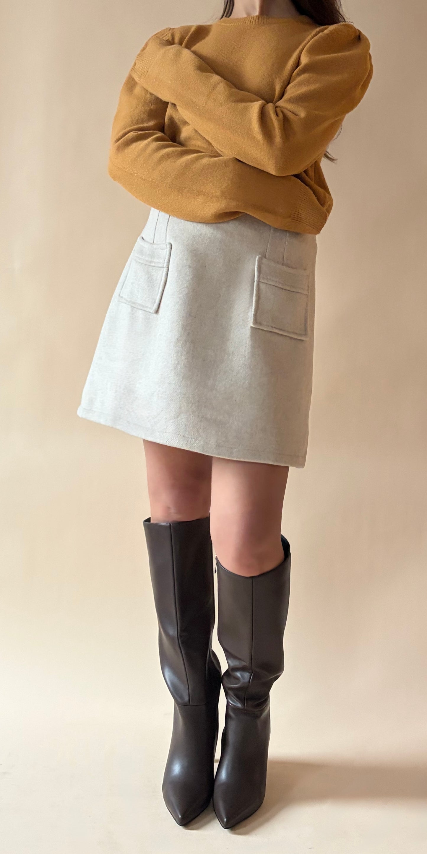 Fawn Wool Blend Skirt