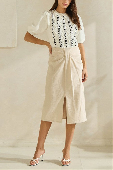 Laurel Ruched Midi Skirt