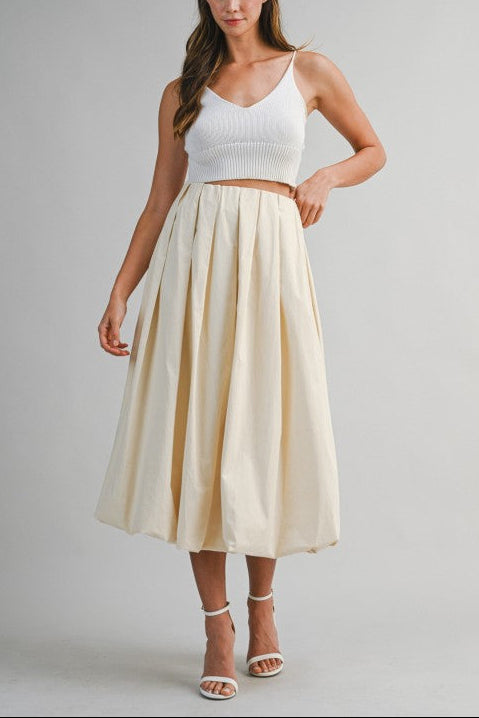 Cora Bubble Hem Midi Skirt