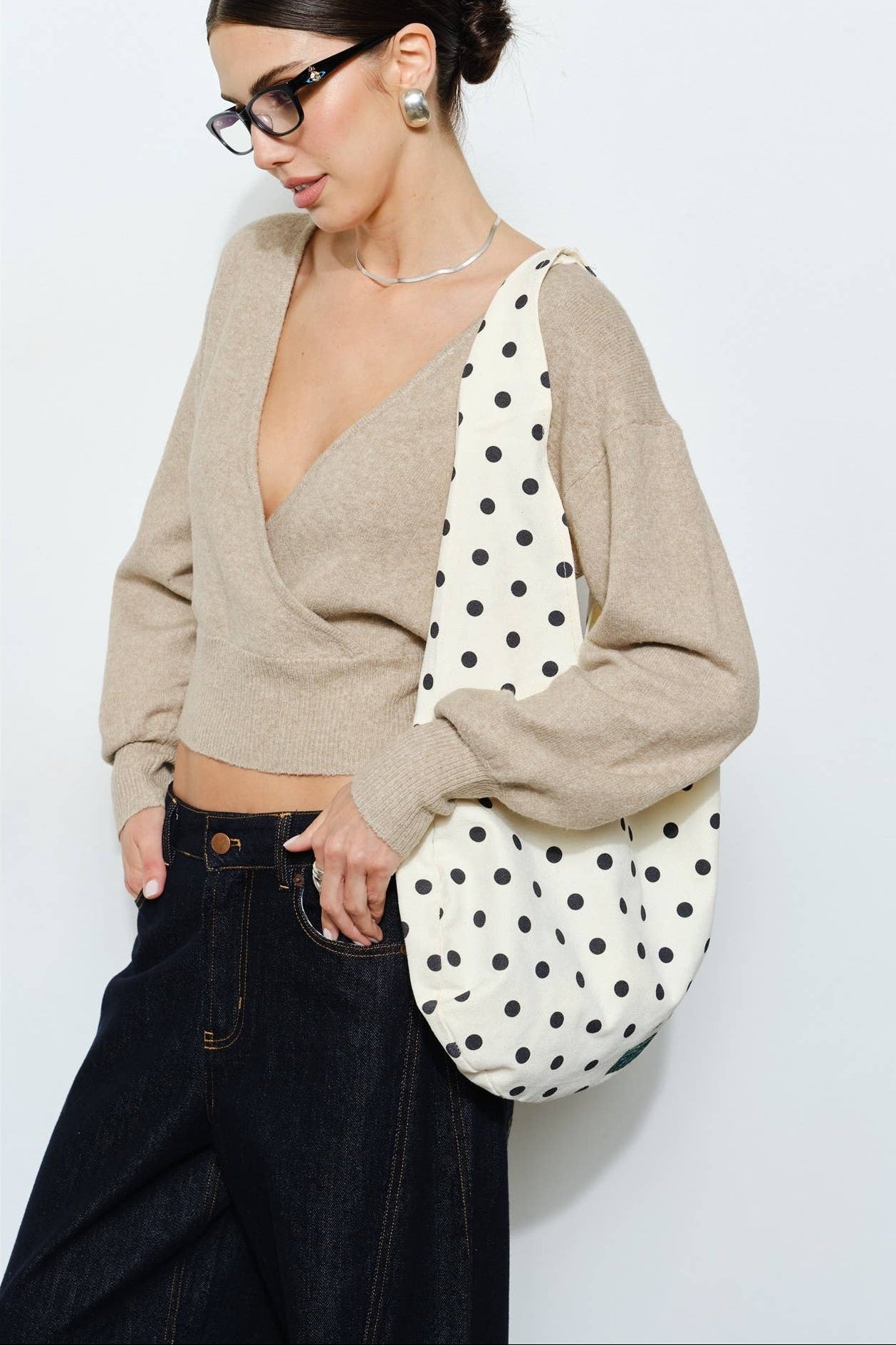 Juliana Polka Dot Canvas Tote