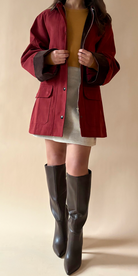 Merlot Button Down Jacket