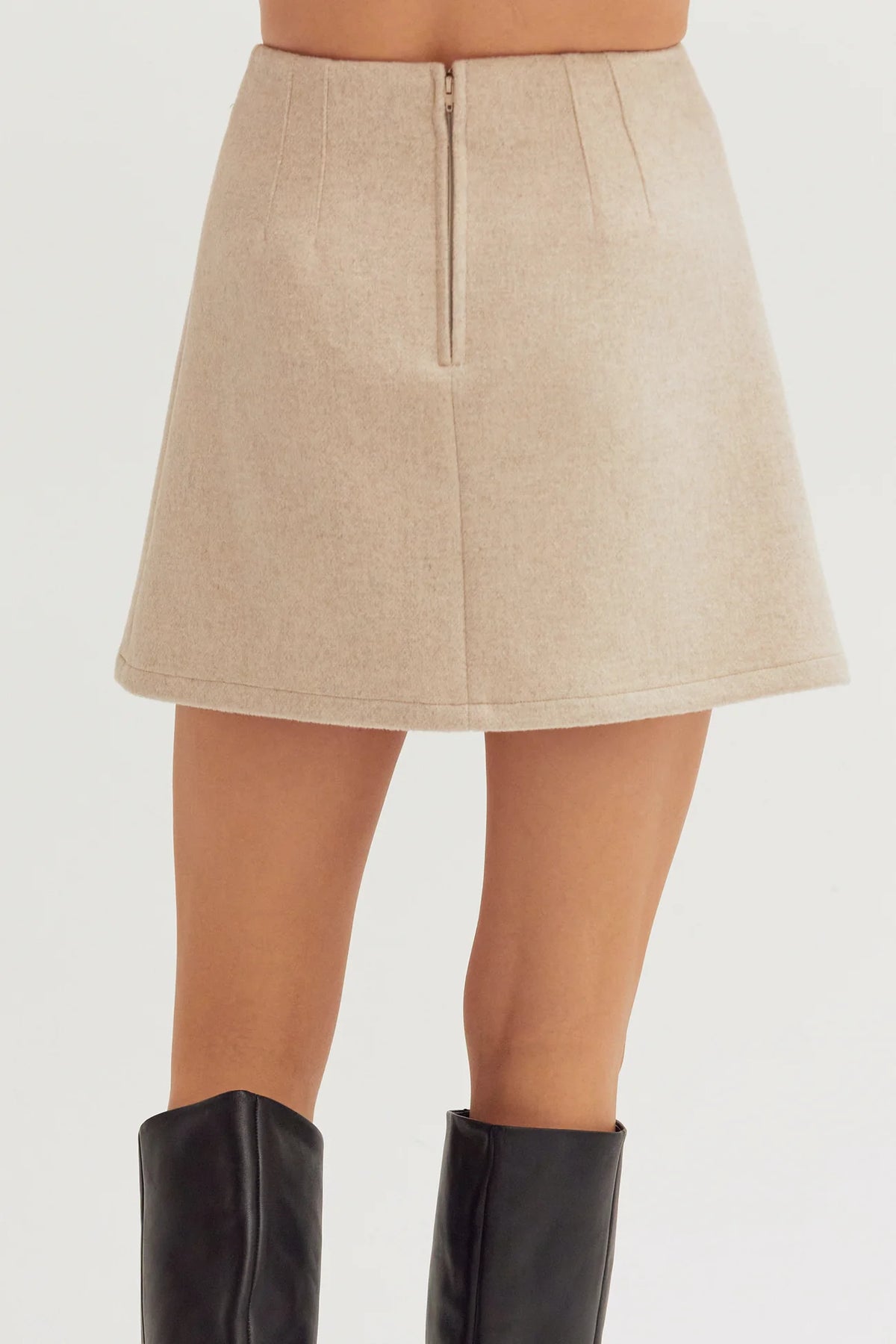 Fawn Wool Blend Skirt