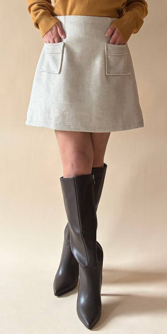 Fawn Wool Blend Skirt