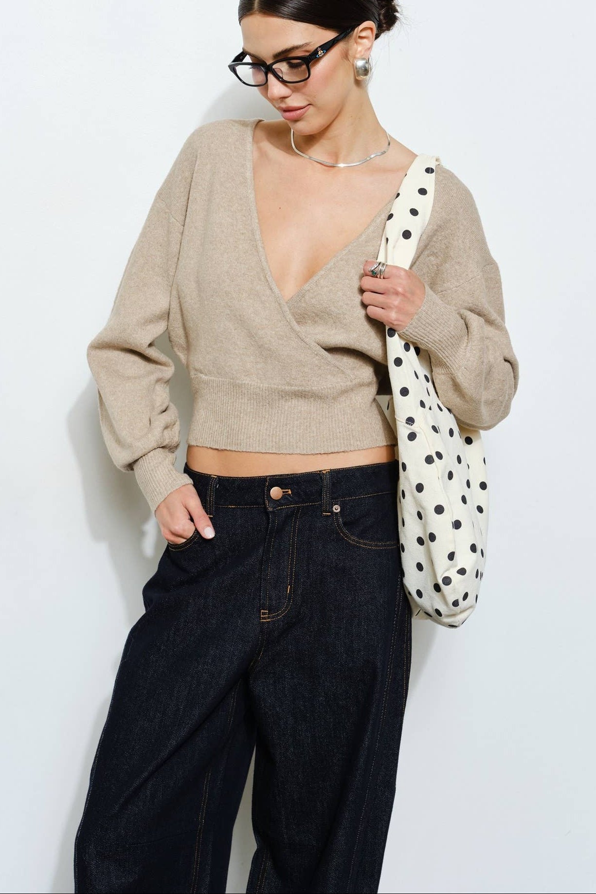 Juliana Polka Dot Canvas Tote